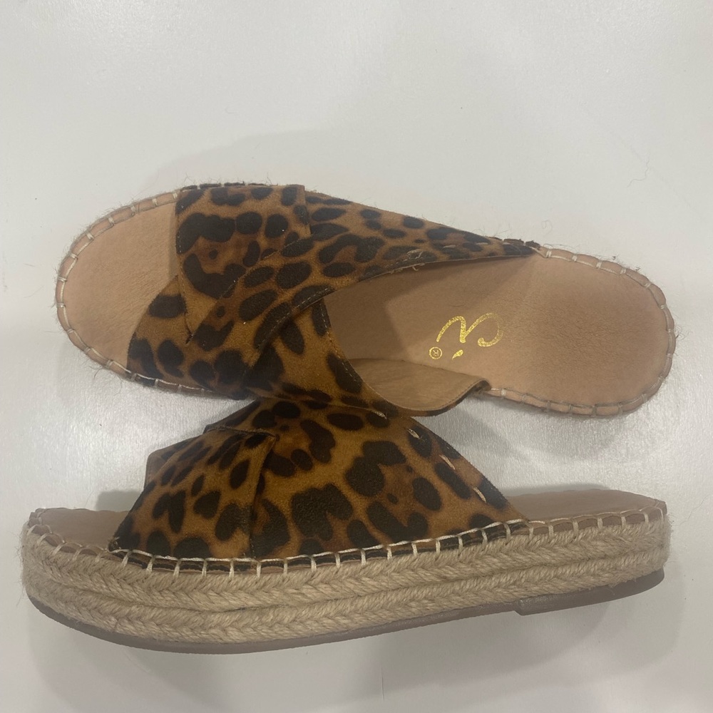 Leopard print sandals- size 8